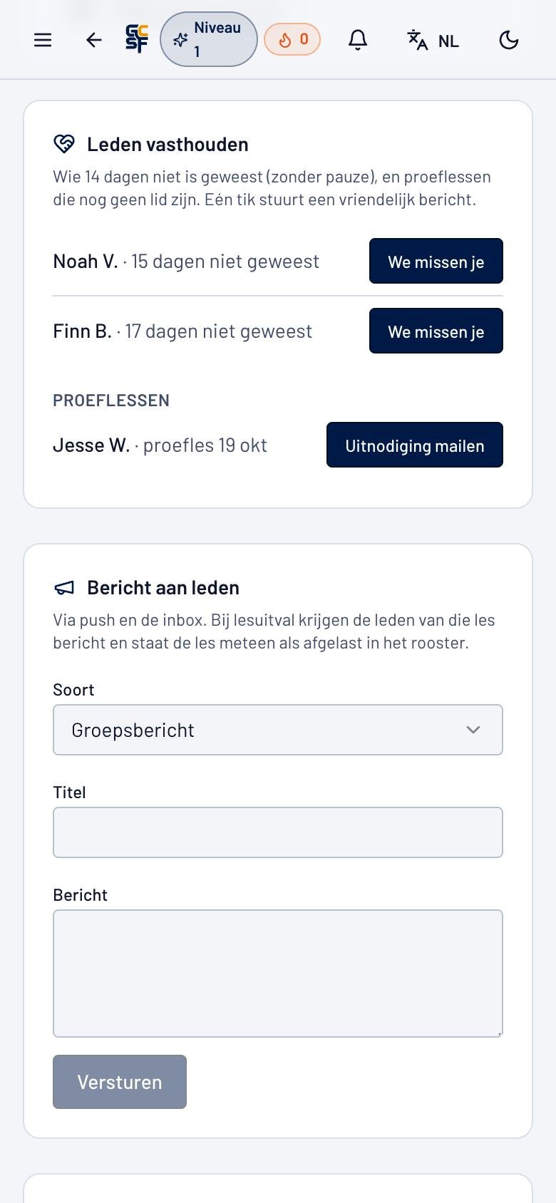Leden vasthouden