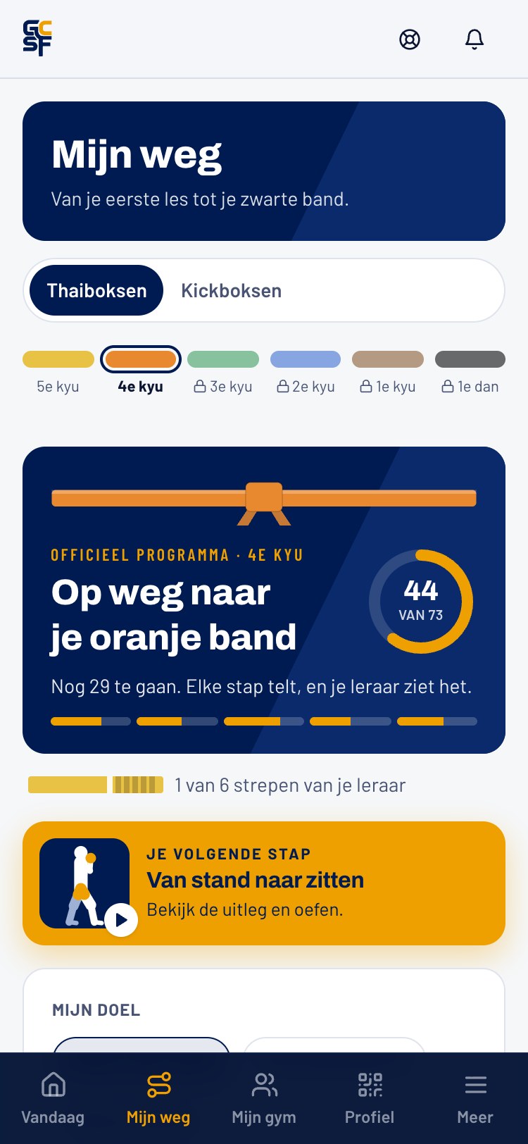 De GCSF-app: op weg naar je oranje band