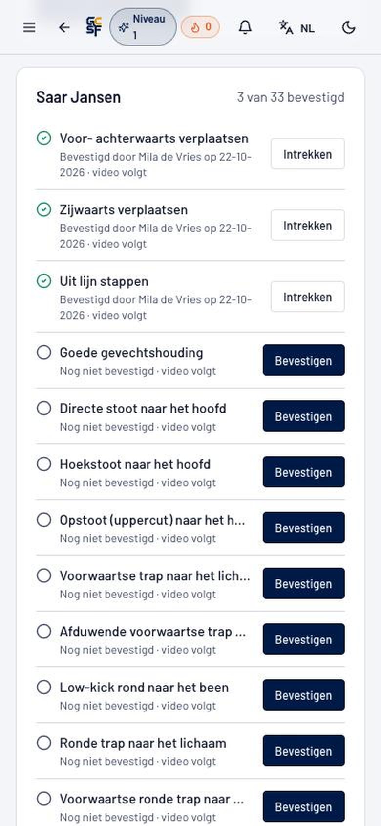Technieken bevestigen
