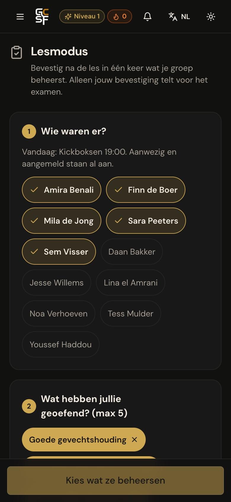 Lesmodus in de GCSF-app: wie waren er en wat hebben jullie geoefend